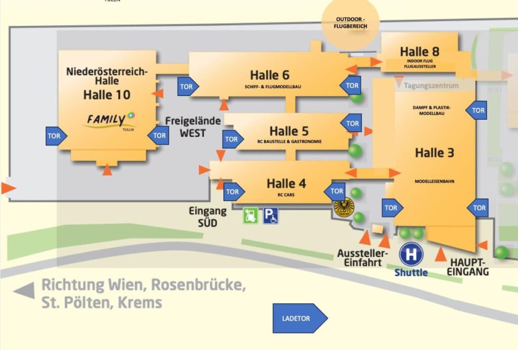 'Modellbautage Tulln 2025' - Hallenplan